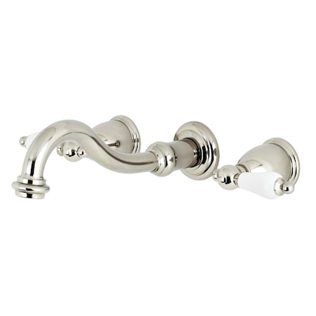 Kingston Brass Roman Tub Faucet, Polished Nickel, Wall Mount KS3026PL
